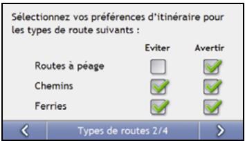 NAVMAN S70 3D - Types de routes 2/4 - 5