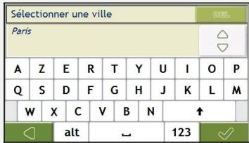 NAVMAN F45 - Utilisation de l'écran clavier - 1
