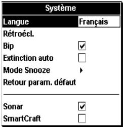 NAVMAN FISH 4432 - 3-1 Paramétrage > système - 1