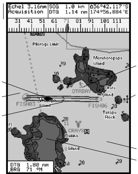 NAVMAN TRACKER 5430 - Vous pouvez visualiser sur I'ecran Carte les informations suivantes : - 1