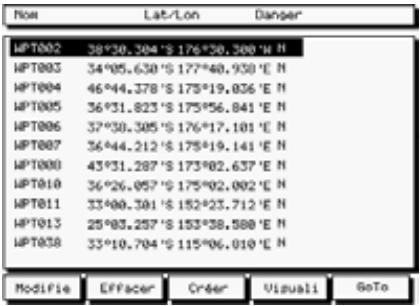 NAVMAN TRACKER 950 - 6-1-9 Nombre de waypoints - 1