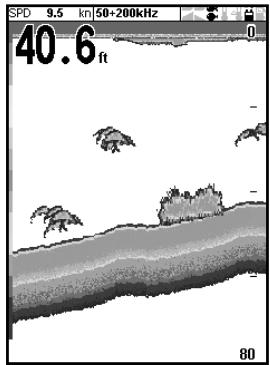 NAVMAN TRACKFISH 6500 - Quand utiliser la fonction Bi-fréquence 50/200 kHz ? - 6