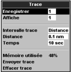 NAVMAN TRACKFISH 6500 - 17-6 Paramétrage > Trace - 1