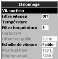 NAVMAN TRACKFISH 6500 - Options du menu Paramétrage - 14