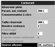 NAVMAN TRACKFISH 6500 - Options du menu Paramétrage - 7