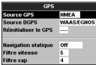 NAVMAN TRACKFISH 6500 - Options du menu Paramétrage - 6