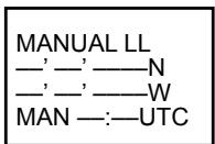 NAVMAN VHF 7000 - 2-5-1 Saisie manuelle de la position et de l'heure UTC (MANUAL) - 2