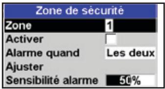 NAVMAN 8084 - Activation ou déactivation d'une zone de sécurité radar - 1