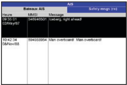 NAVMAN 8084 - Messages de sécurité (RX) - 1