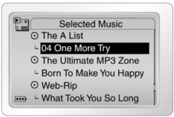 CREATIVE NOMAD JUKEBOX ZEN XTRA - Réorganisation de la liste de musique sélectionnée - 2