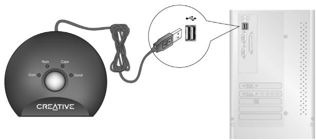 CREATIVE DESKTOP WIRELESS 6000 - Etape 3 : Connexion du récepteur RF Creative - 2