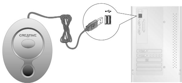 CREATIVE DESKTOP WIRELESS 8000 - Etape 3: Connectez le récepteur RF Creative - 2