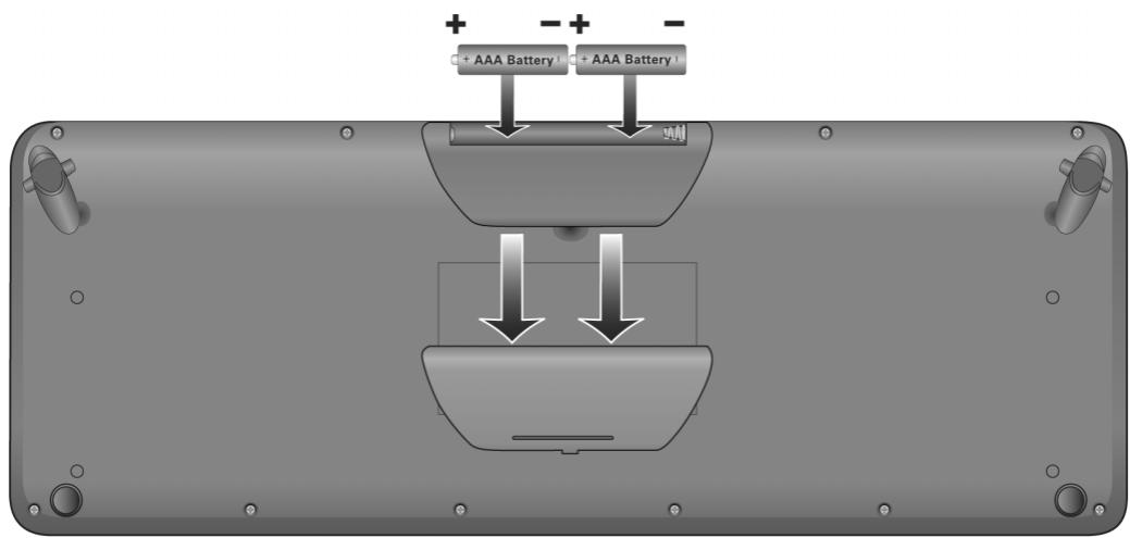 CREATIVE DESKTOP WIRELESS 9000 PRO - Etape I : insertion des piles - 2