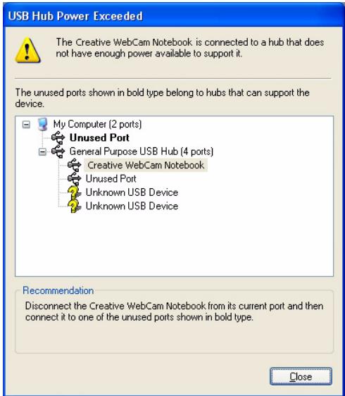 CREATIVE WEBCAM NOTEBOOK - Levoyant d'alimentation de laamera ne s'allume pas ou, sous Windows 98/98 Deuxieme Edition, Me et 2000, l'ordinateur redemre sans raison apparente. - 1