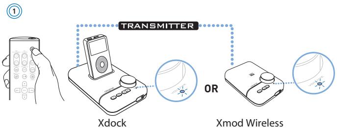 CREATIVE X-FI WIRELESS RECEIVER - Étape 3: Mise sous tension du transmetteur et du récepteur X-Fi Wireless Receiver - 1