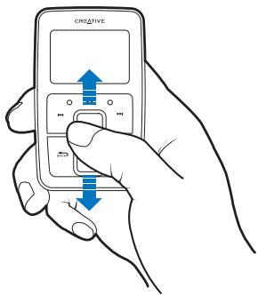 CREATIVE ZEN MICRO SE - Using the Vertical Touch Pad - 1