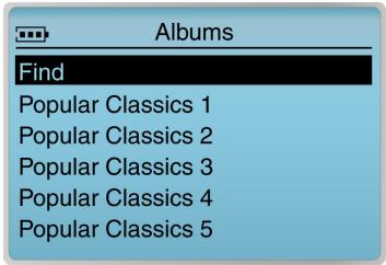 CREATIVE ZEN TOUCH 40GB - Recherche d'une piste dans la bibliothèque musicale - 1