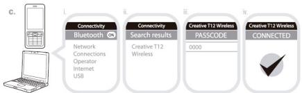 CREATIVE T12 WIRELESS - Diffusion du son provenant d'autres péripériques Bluetooth - 4