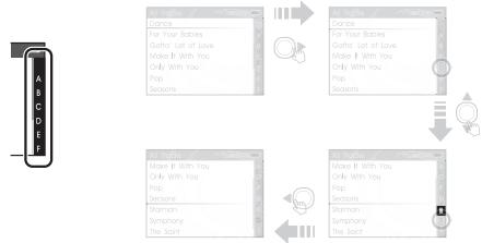 CREATIVE ZEN X-FI STYLE - Navigation rapide d'une liste - 2