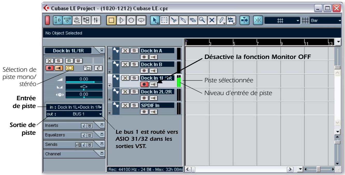 CREATIVE E-MU 1820M PCIE - Fenêtre de projet Cubase LE - 1