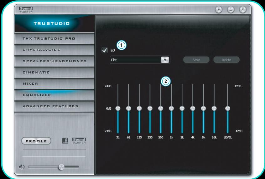 CREATIVE SOUND BLASTER RECON3D OMEGA WIRELESS - Paramètres de l'équaliser - 1
