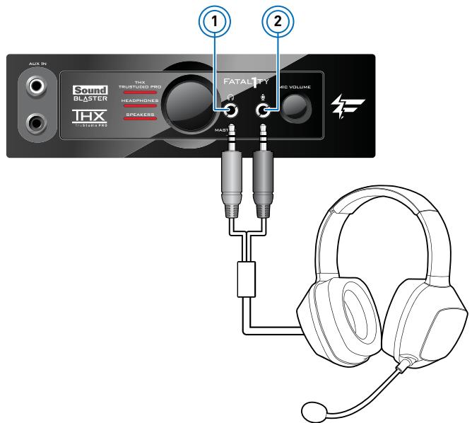 CREATIVE SOUND BLASTER RECON3D PROFESSIONAL AUDIO - Branchement de votre casque au lecteur Sound Blaster E/S* - 2