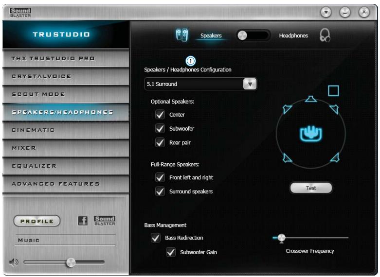 CREATIVE SOUND BLASTER RECON3D PROFESSIONAL AUDIO - Paramètres des haut-parleurs/écouteurs - 1