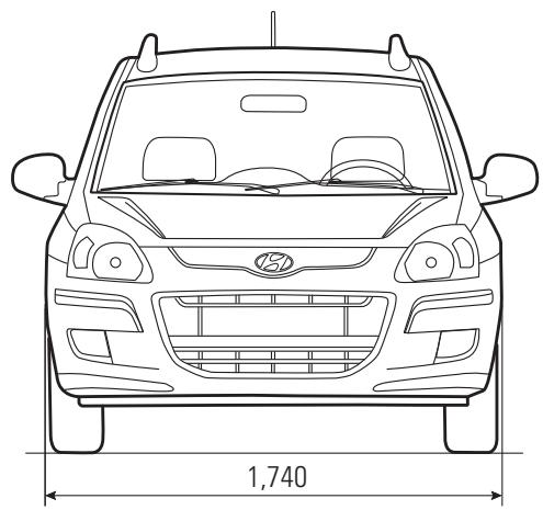 HYUNDAI MATRIX - - Dimensions Extérieures (mm) - 1