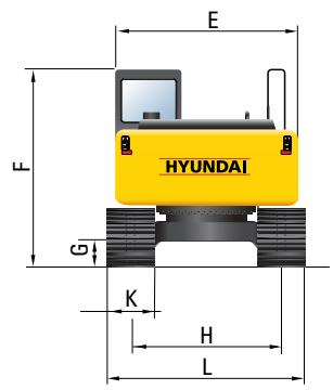 HYUNDAI R160LC-7A - Dimensions R160LC7-A, flèche en 2 parties - 2