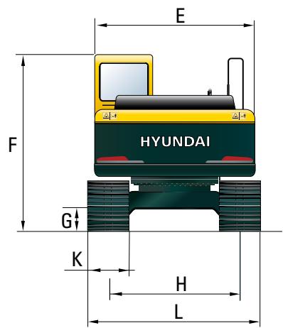 HYUNDAI R160LC-9 - Dimensions et Rayons d'action - 2