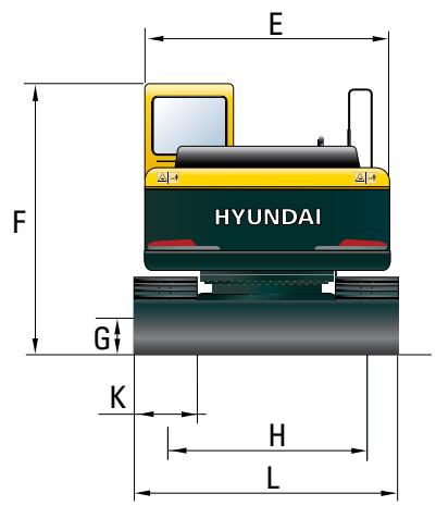 HYUNDAI R160LC-9 - Dimensions et Rayons d'action - 2