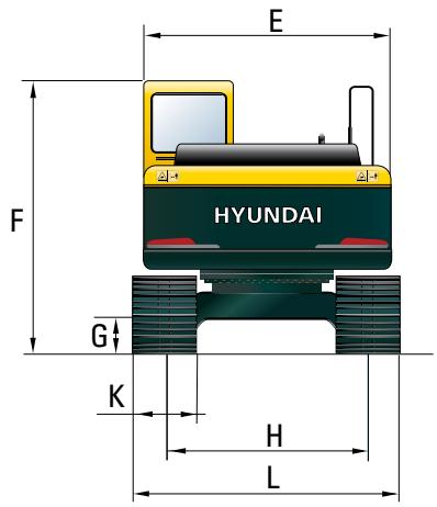HYUNDAI R160LC-9 - Dimensions et Rayons d'action - 2