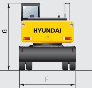 HYUNDAI R170W-7A - Dimensions et rayon d'action - 3
