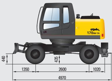 HYUNDAI R170W-7A - Dimensions et rayon d'action - 23