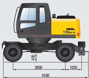 HYUNDAI R170W-7A - Dimensions et rayon d'action - 14