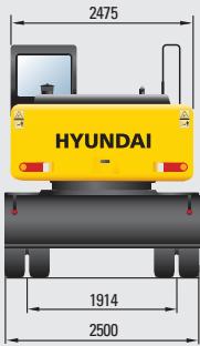 HYUNDAI R170W-7A - Dimensions et rayon d'action - 12