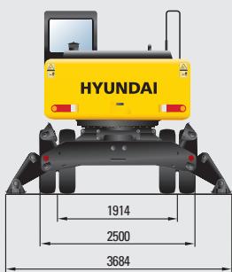 HYUNDAI R170W-7A - Dimensions et rayon d'action - 21