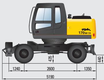 HYUNDAI R170W-7A - Dimensions et rayon d'action - 17
