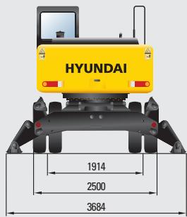 HYUNDAI R170W-7A - Dimensions et rayon d'action - 15