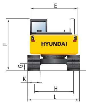 HYUNDAI R180LC-7A - Dimensions et rayon d'action - 3
