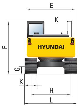 HYUNDAI R180LC-7A - Dimensions et rayon d'action - 3