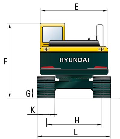 HYUNDAI R180LC-9 - Dimensions et Rayons d'action - 2