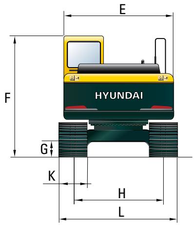 HYUNDAI R180LC-9 - Dimensions et Rayons d'action - 2