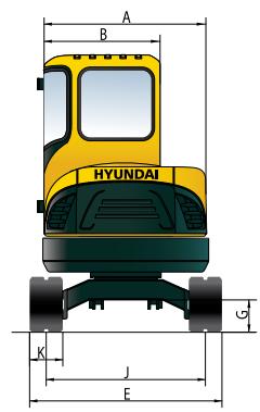 HYUNDAI R27Z-9 - Dimensions et rayon d'action - 2