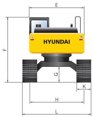 HYUNDAI R320LC-7A - Dimensions R320LC-7A Chassis haut - 2