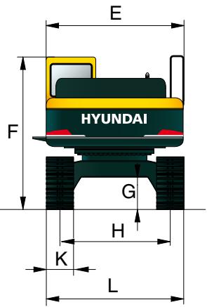 HYUNDAI R480LC-9 - Dimensions et rayons d'action - 2