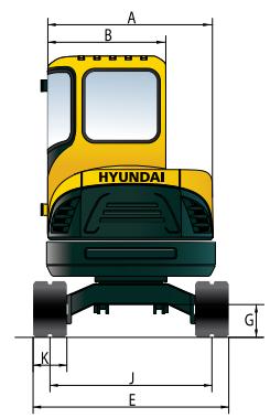 HYUNDAI 35Z-9 - Dimensions et rayon d'action - 2