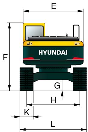 HYUNDAI R210NLC-9 - Dimensions et Rayons d'action - 2