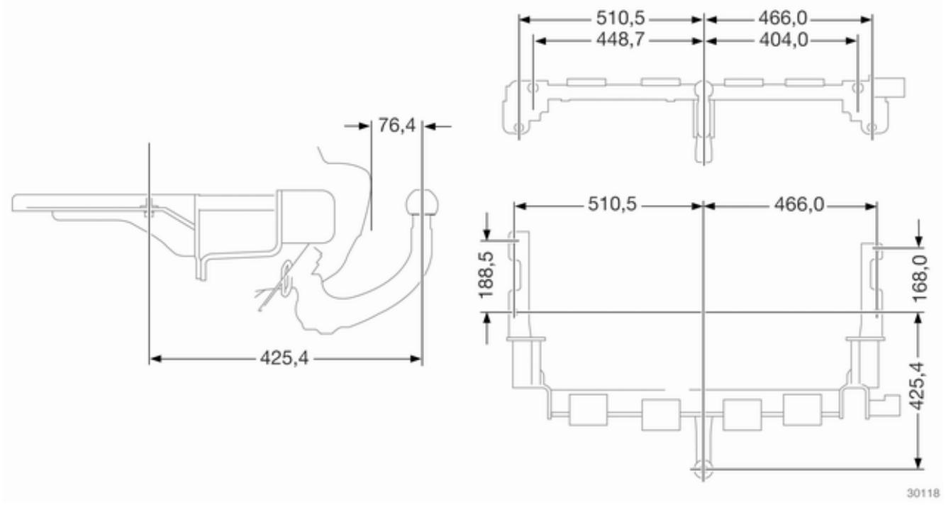 OPEL ZAFIRA II - Dimensions du dispositif d'attelage - 1
