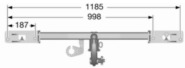 OPEL ZAFIRA TOURER - Dimensions de montage du dispositif d'attelage - 2